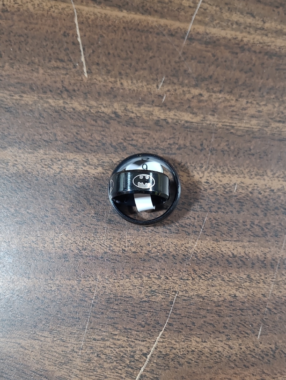 Black Batman Logo Ring Stainless Steel Ring Titanium Logo Various Sizes